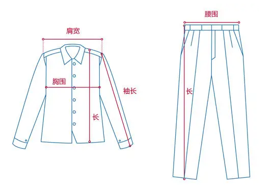 定做工作服測(cè)量展示圖，短袖工作服定做，冬季工作服定做